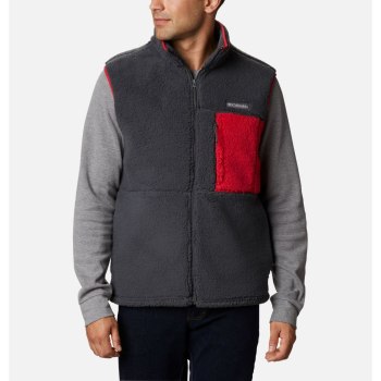 Columbia Muške Prsluci - Mountainside Sherpa Fleece Tamno Sive Plave Crvene | OXLR-71694